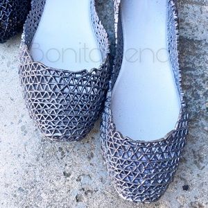 Glitter Web Ballerina Jelly Flats